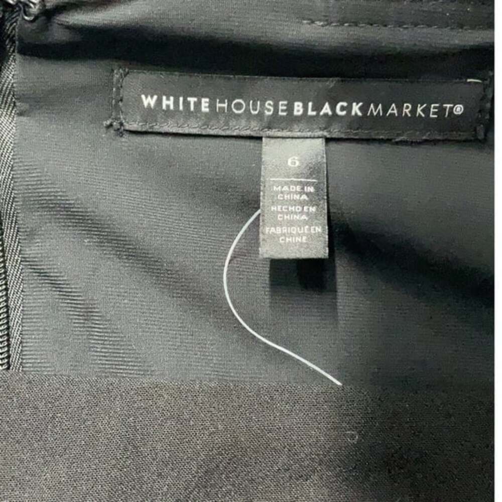 White House Black Market BP Flounce Hem Black Pencil Skirt NEW Size 6 - Picture 4 of 5